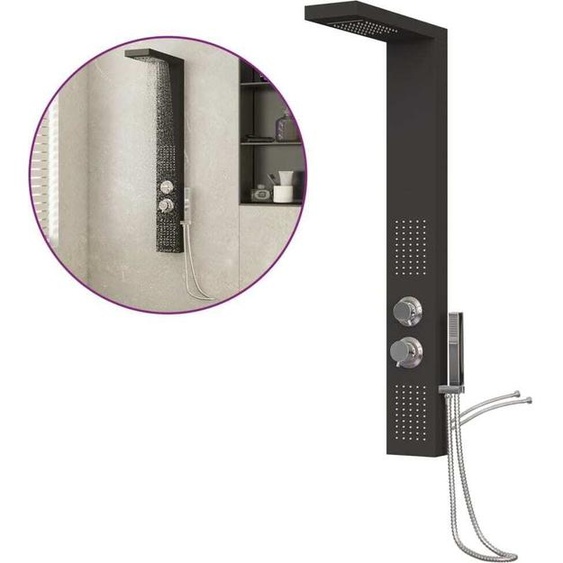 Système de panneaux de douche Aluminium Noir