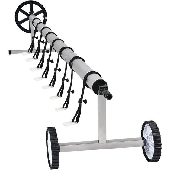 Aufun - Systوme dEnrouleurs de Couverture Solaire avec Fixation et roulettes avec bandes Rىsistant aux intempىries Montage Fixe Incluant 8 Sangles