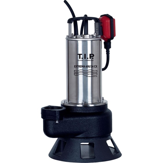 T.I.P. Pompe de chantier pour eaux usées TIP - acier inoxydable, 36 000 l/h, hauteur de refoulement 14 m, corps en fonte, jusquà 95°C, Extrema 600/14 CX, 30194