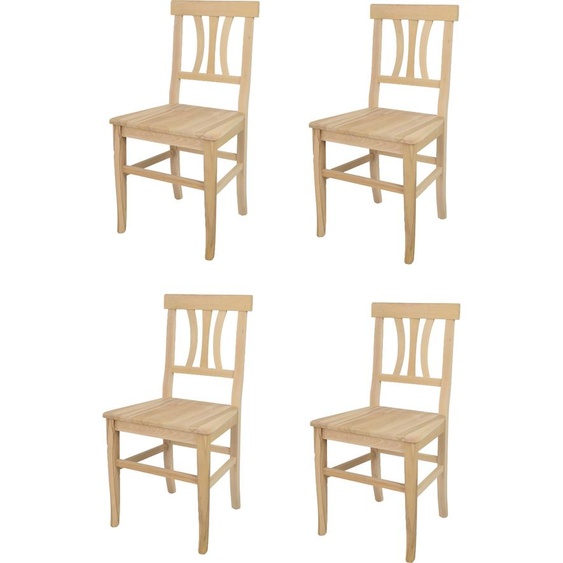 t m c s Tommychairs - Set de 4 chaises ARTEMISIA pour la cuisine et la salle à manger, structure robuste en bois de hêtre poli, non traité et 100% naturel, assise en bois poli