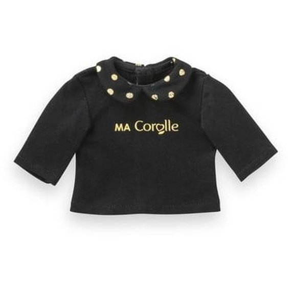 T-Shirt Noir et Or vêtement pour poupée Ma Corolle 36cm