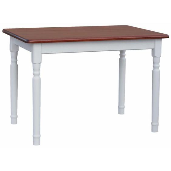 Table 80 x 60 cm BLANC/CALVADOS rectangulaire pour cuisine ou salle à manger