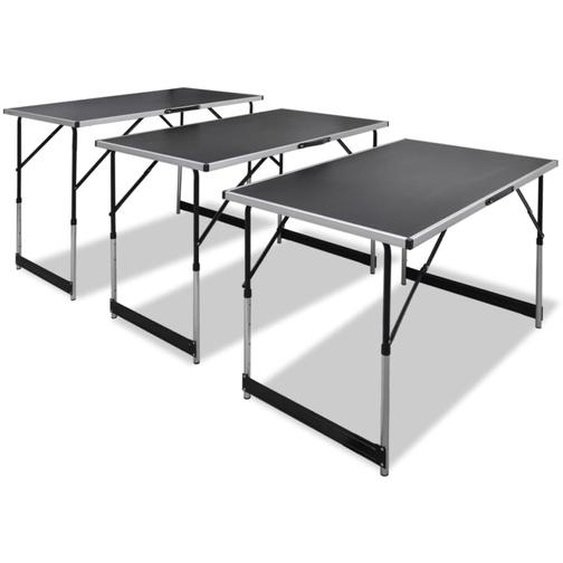 Table à coller 3 pcs pliable Hauteur réglable