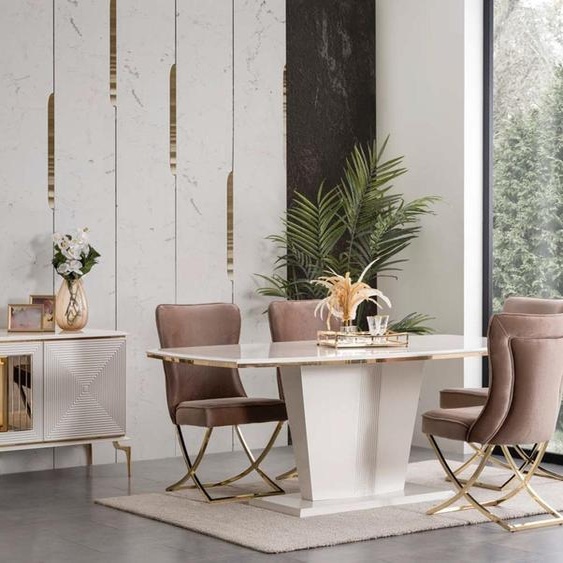 Table à colonne moderne Tables Meubles de salle à manger Table X colonne Table de salle à manger Nouveau