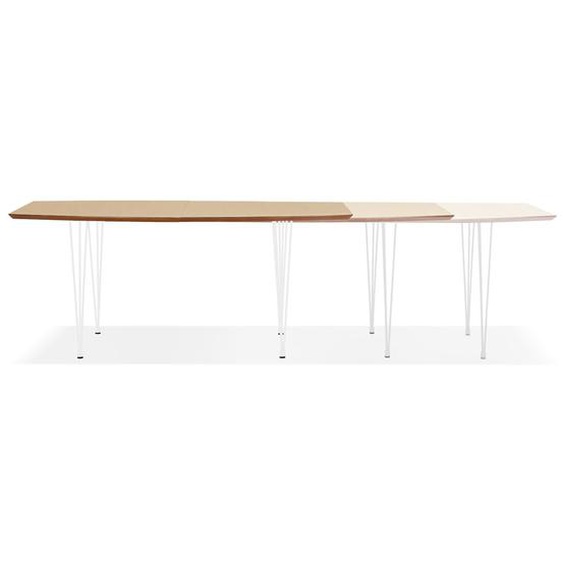 Table à dîner / de réunion extensible DOKIDO en bois finition naturelle - 170(270)x100 cm