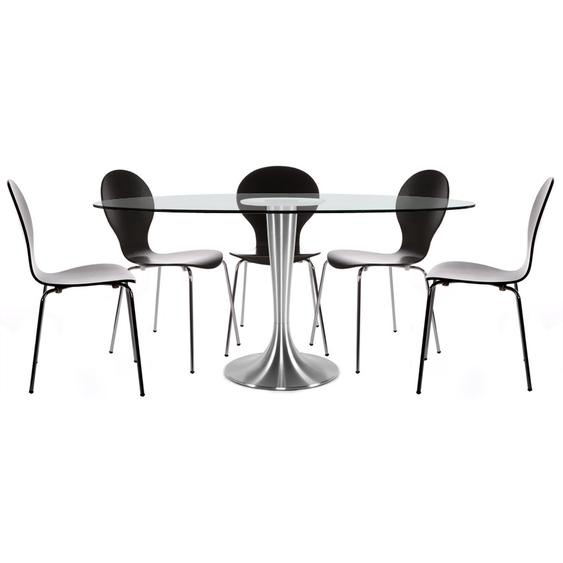 Table à dîner design KRYSTAL ovale en verre - 160x108 cm