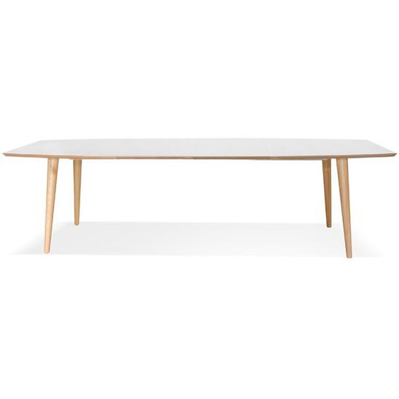 Table à dîner extensible SOLANA blanche en bois style scandinave - 170(270)x100 cm