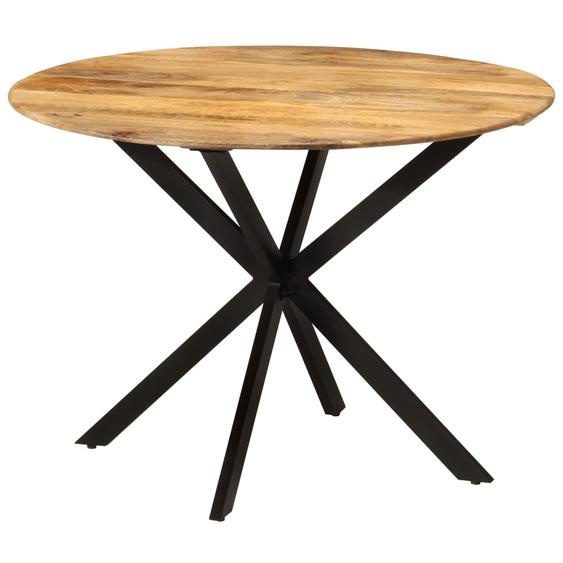 Table à dîner Ø110x78 cm Bois de manguier massif et acier