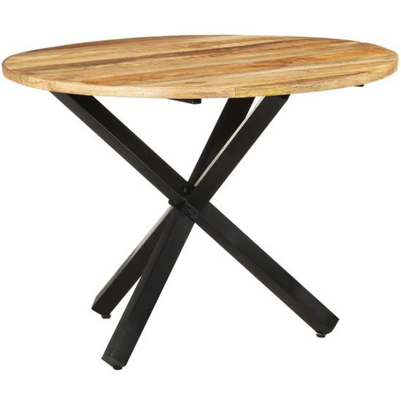 Table à dîner ronde 100x100x75 cm Bois de manguier brut
