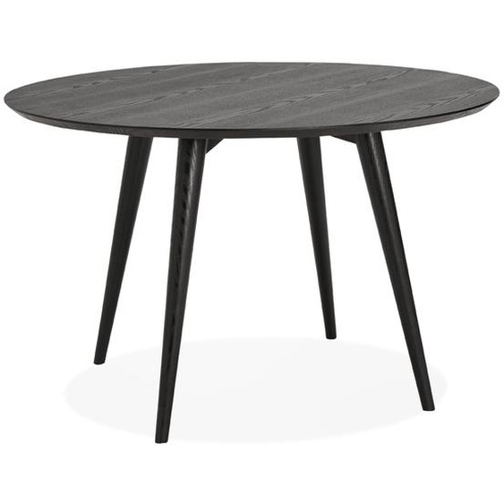 Table à dîner ronde SWEDY en bois noir - Ø 120 cm