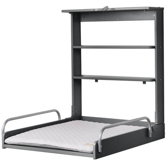 Table À Langer Murale Pliante + Matelas À Langer Déperlant Roba Style Anthracite / Gris Argenté