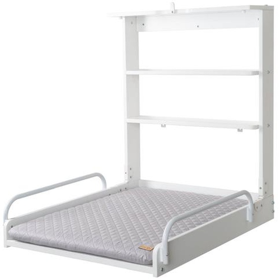 Table À Langer Murale Pliante + Matelas À Langer Déperlant Roba Style Blanc / Gris Argenté