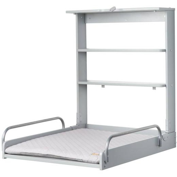 Table À Langer Murale Pliante + Matelas À Langer Déperlant Roba Style Gris Taupe / Gris Argenté