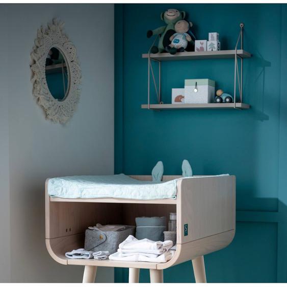 Table À Langer Pied En Bois - Bambin Beige