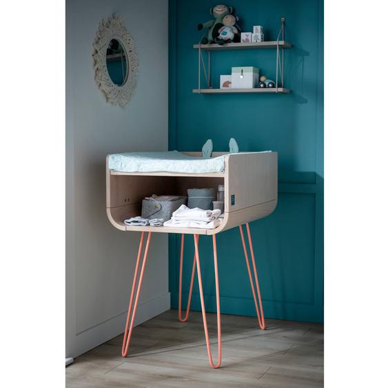 Table À Langer Pieds Métal - Bambin Marron/orange