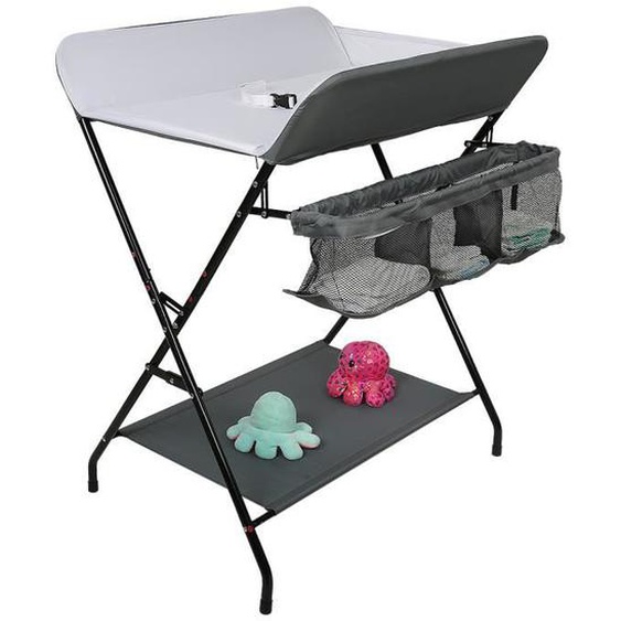 Table à langer Pour bébé Pliable Confortable Tissu Oxford 80*63*103cm gris et Blanc