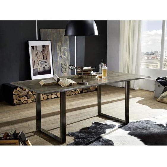 Table à manger 200x100cm – Bois massif de palissandre laqué (Smoked Oak) - SYDNEY #0105