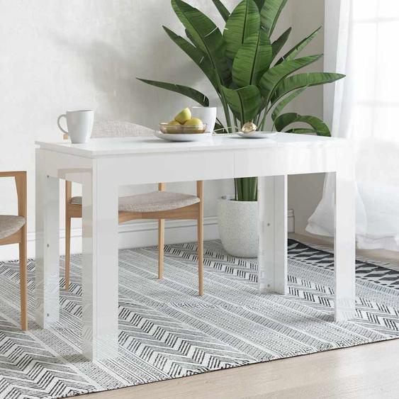 Table à manger Blanc brillant 120x60x76 cm Bois dingénierie