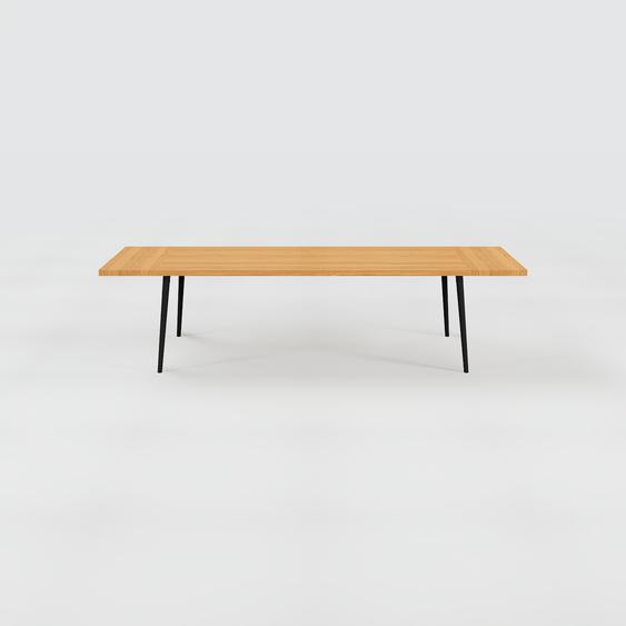 Table à manger - Chêne, design scandinave, pour salle à manger ou cuisine nordique, table extensible à rallonge - 300 x 75 x 90 cm