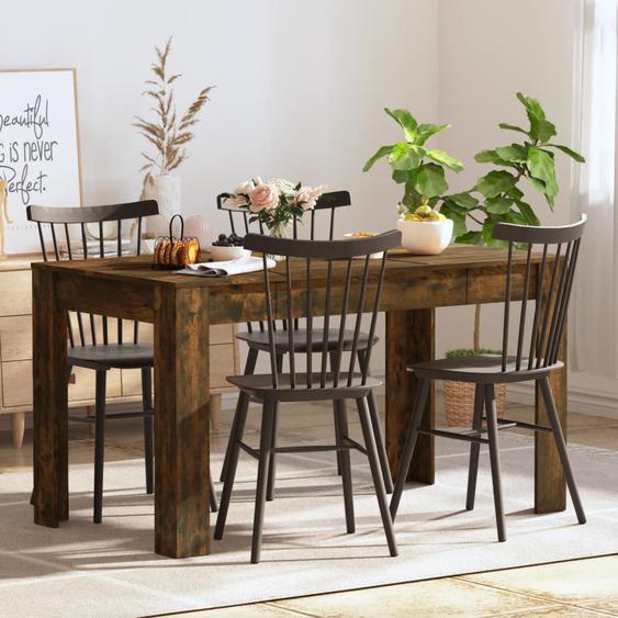 Table à manger chêne fumé 140x74,5x76 cm bois dingénierie