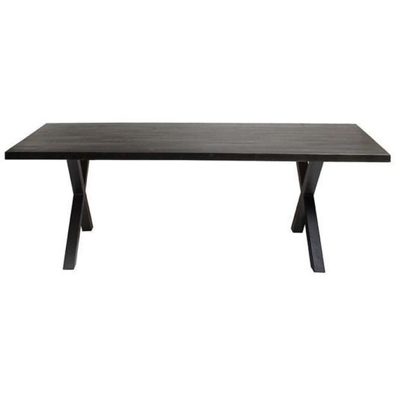 Table à manger design bois massif GOYA - Table noir pied design 200x100 200x76x100 Noir