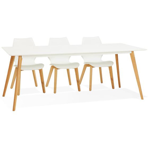 Table à manger design MADY blanche style scandinave - 200x90 cm