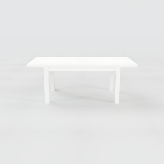 Table à manger extensible - Blanc, moderne, pour salle à manger ou cuisine, avec deux rallonges - 200 x 75 x 90 cm, personnalisable