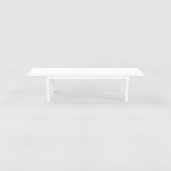 Table à manger extensible - Blanc, moderne, pour salle à manger ou cuisine, avec deux rallonges - 310 x 75 x 90 cm, personnalisable