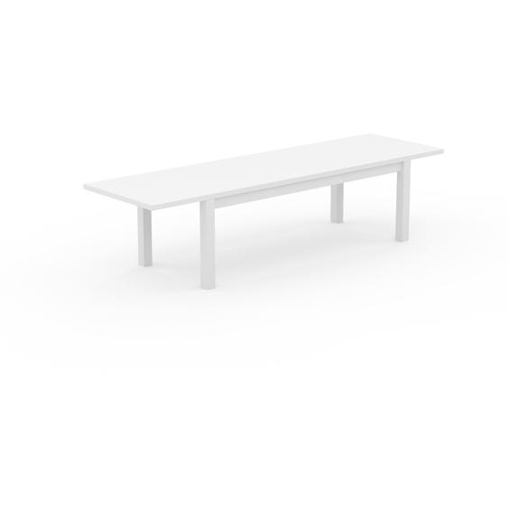 Table à manger extensible - Blanc, moderne, pour salle à manger ou cuisine, avec deux rallonges - 310 x 75 x 90 cm, personnalisable
