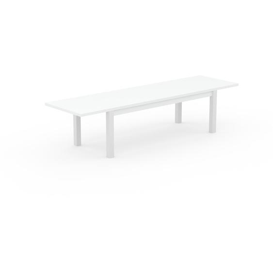 Table à manger extensible - Blanc, moderne, pour salle à manger ou cuisine, avec deux rallonges - 320 x 75 x 90 cm, personnalisable