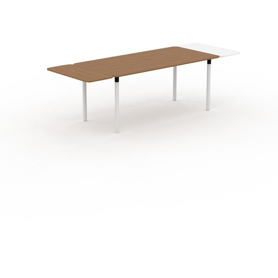 Table à manger extensible - Chêne, moderne, pour salle à manger ou cuisine, avec deux rallonges - 260 x 75 x 90 cm, personnalisable
