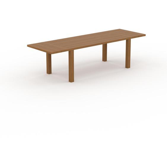 Table à manger extensible - Chêne, moderne, pour salle à manger ou cuisine, avec deux rallonges - 280 x 75 x 90 cm, personnalisable