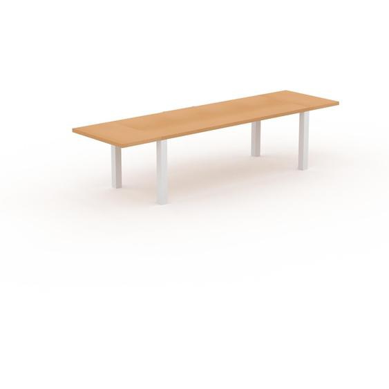 Table à manger extensible - Hêtre, moderne, pour salle à manger ou cuisine, avec deux rallonges - 320 x 75 x 90 cm, personnalisable