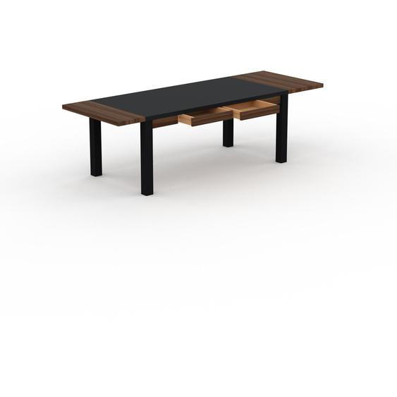 Table à manger extensible - Noir, moderne, pour salle à manger ou cuisine, avec deux rallonges - 260 x 75 x 90 cm, personnalisable