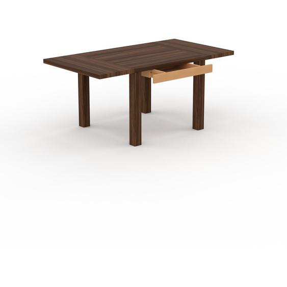 Table à manger extensible - Noyer, moderne, pour salle à manger ou cuisine, avec deux rallonges - 170 x 75 x 90 cm, personnalisable