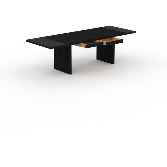 Table à manger extensible - Wengé, moderne, pour salle à manger ou cuisine, avec deux rallonges - 250 x 75 x 90 cm, personnalisable