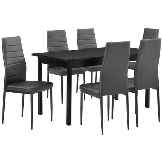 Table a manger gris 140cm x 60cm x 75cm + Chaises gris 96 cm x 43cm