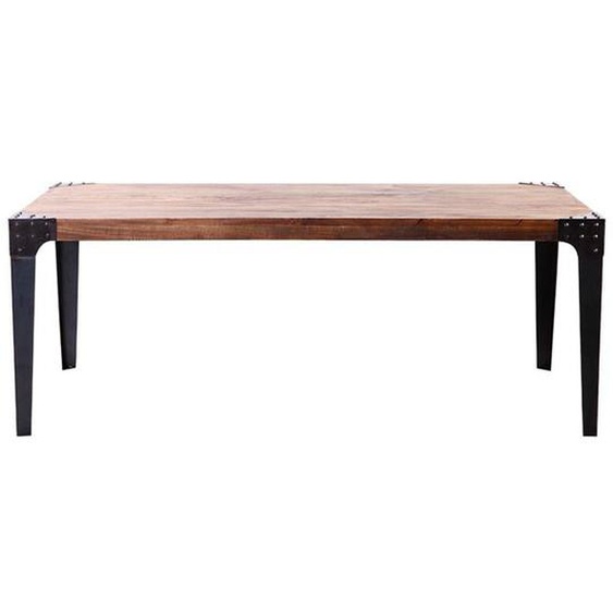 Table à manger industrielle acier et bois MADISON - MILIBOO - Rectangulaire - Marron - 8 places