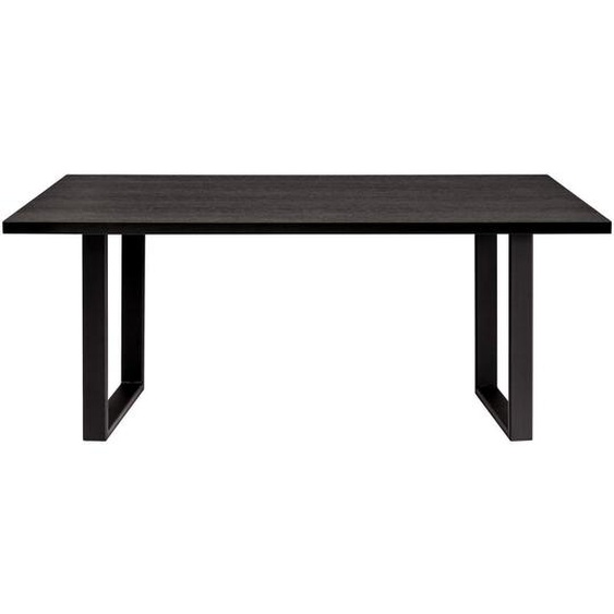 Table à manger industrielle placage chêne noir et pieds en métal noir L180 cm VALDA