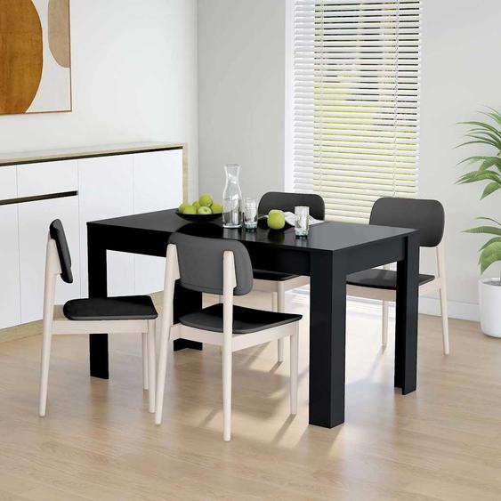 Table à manger Noir 140x74,5x76 cm Bois dingénierie