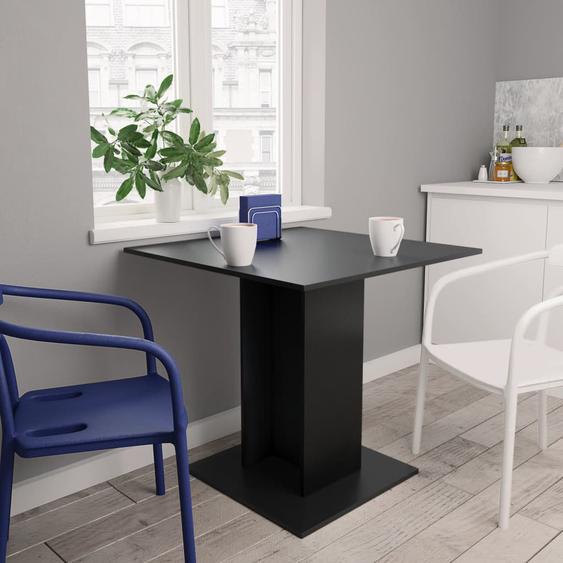 Table à manger Noir 80x80x75 cm bois dingénierie