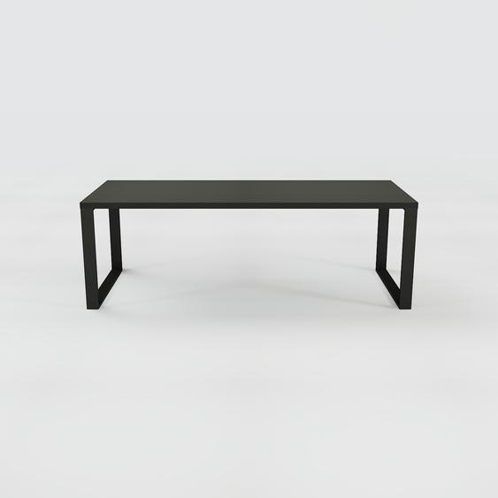 Table à manger - Noir, design, pour salle à manger ou cuisine plateau de qualité - 220 x 75 x 90 cm, personnalisable