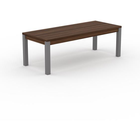 Table à manger - Noyer, avec cadre Noyer - 220 x 75 x 90 cm, personnalisable