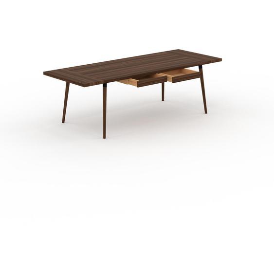 Table à manger - Noyer, design scandinave, pour salle à manger ou cuisine nordique, table extensible à rallonge - 240 x 75 x 90 cm