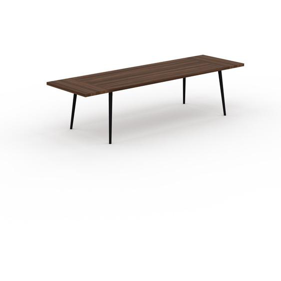 Table à manger - Noyer, design scandinave, pour salle à manger ou cuisine nordique, table extensible à rallonge - 300 x 75 x 90 cm