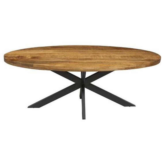 Table à manger ovale - PRICE FACTORY - Bourgia - Bois massif Mangolia - 8 places - Finition mat