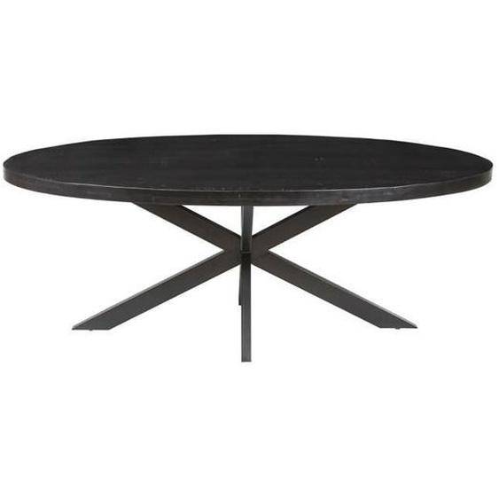 Table à manger ovale - PRICE FACTORY - BOURGIA - Bois massif - Mangolia noir - 8 places