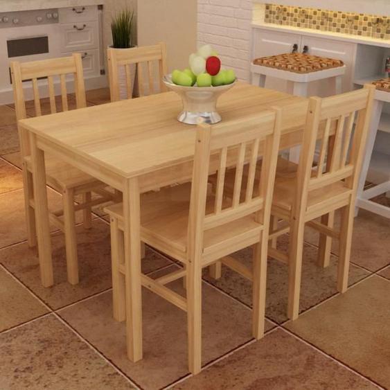 Table à manger - OVONNI - Naturel - Bois de pin - 4 places - Style scandinave moderne