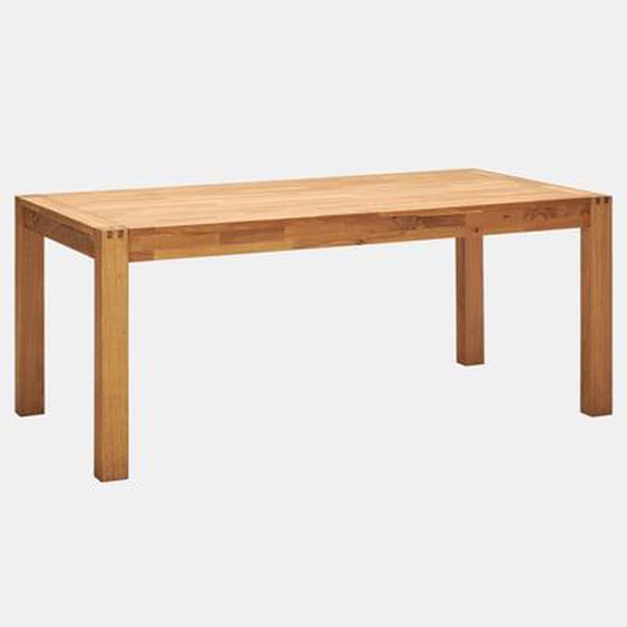 Table à manger rectangulaire chêne  massif 6 personnes avec rallonges en option Luminescence