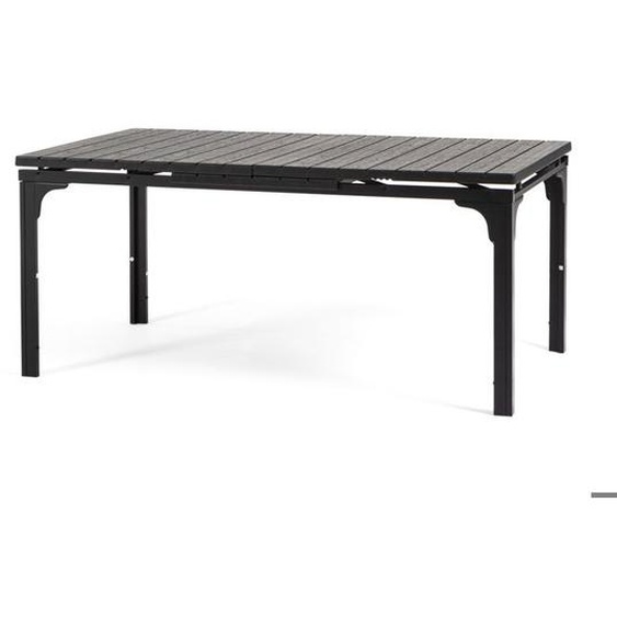 Table à manger extensible dextérieur Thomas XL avec structure en acier et plateau en polyéthylène aspect bois (Anthracite)